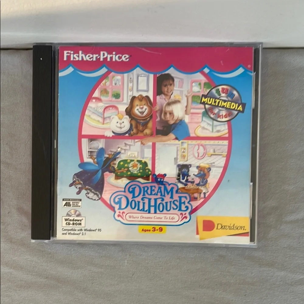 ⭐️ Fisher-Price Dream Dollhouse CD-ROM PC 1995 Davidson Windows Very Rare Kids